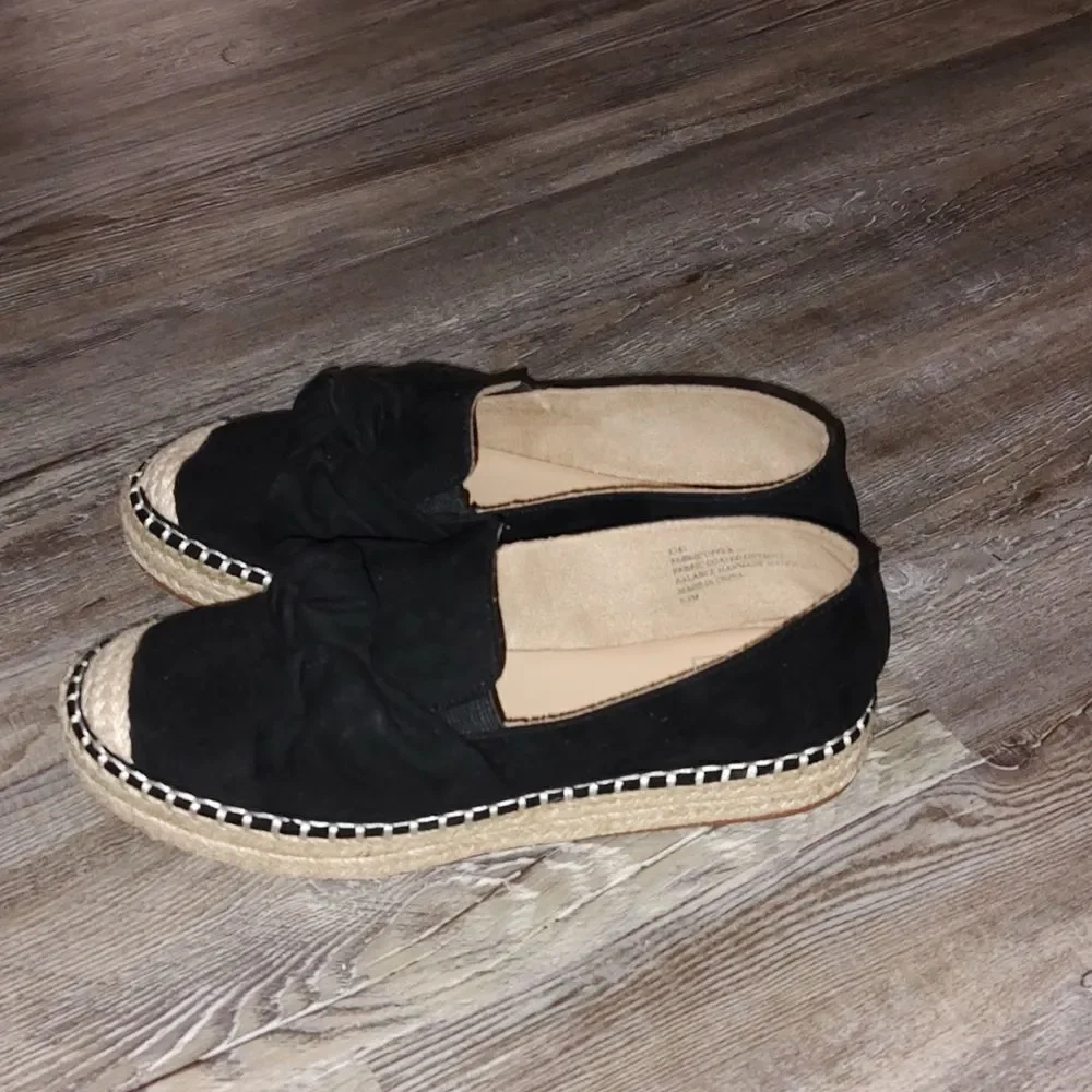 Kaari Blue™ Kiki  Black Knotted Espadrille Flats  Sz 6.5